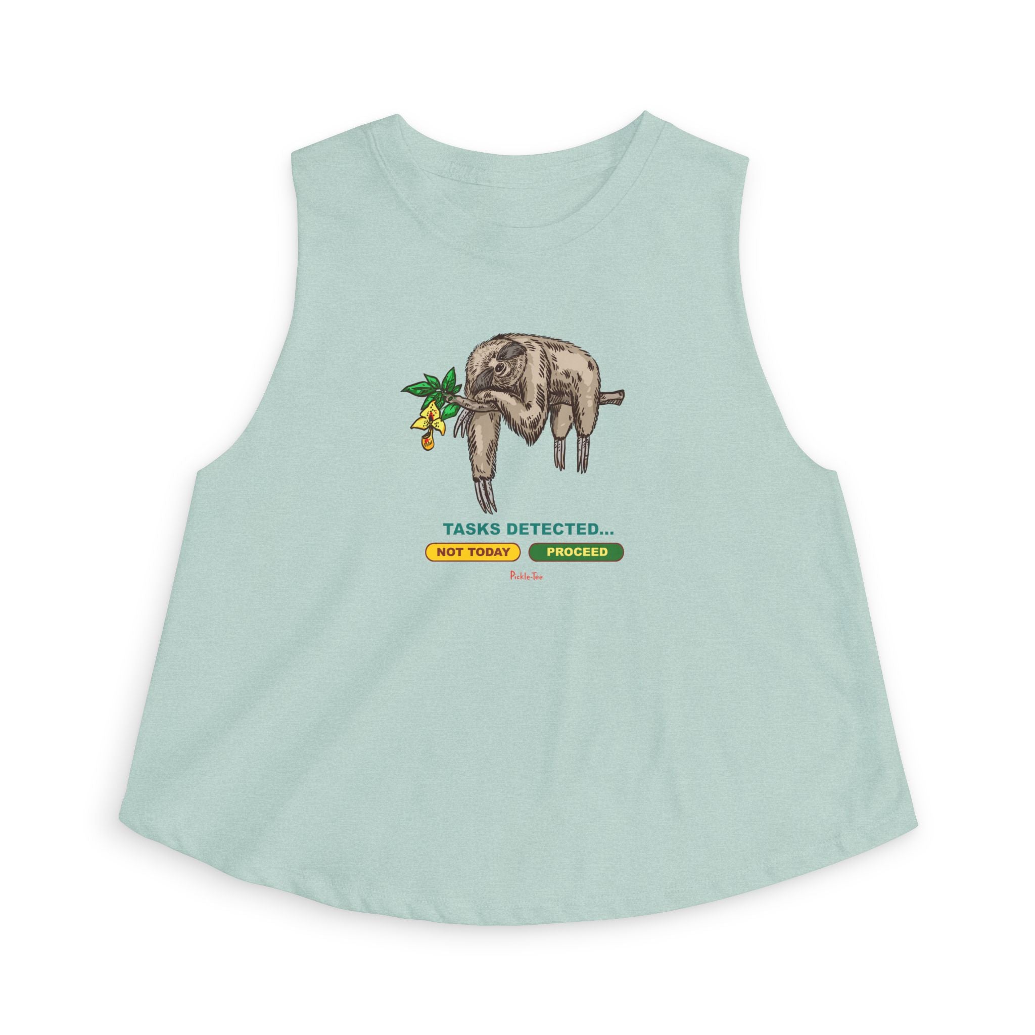Sloth Tasks Women's Cropped Racerback Tank