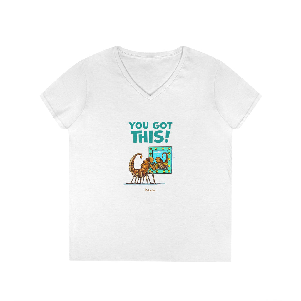 You Got This! Ladies' V-Neck Midweight Tee