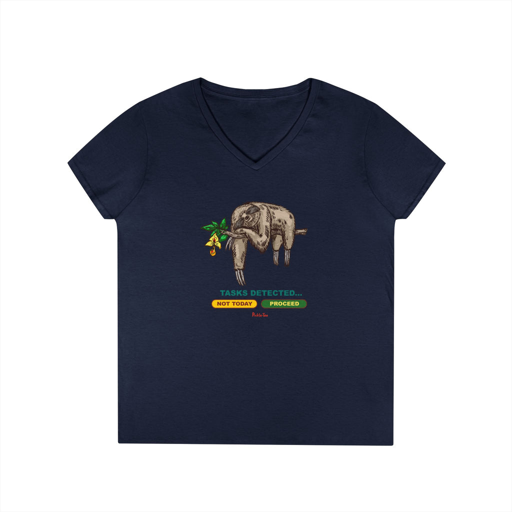 Sloth Tasks Ladies' V-Neck Tee