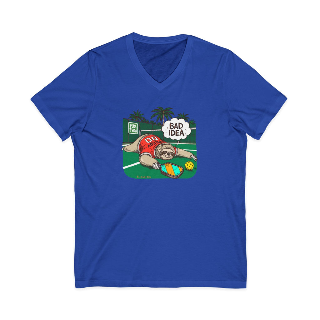 Pickleball Speedy the Sloth Unisex V-Neck Tee