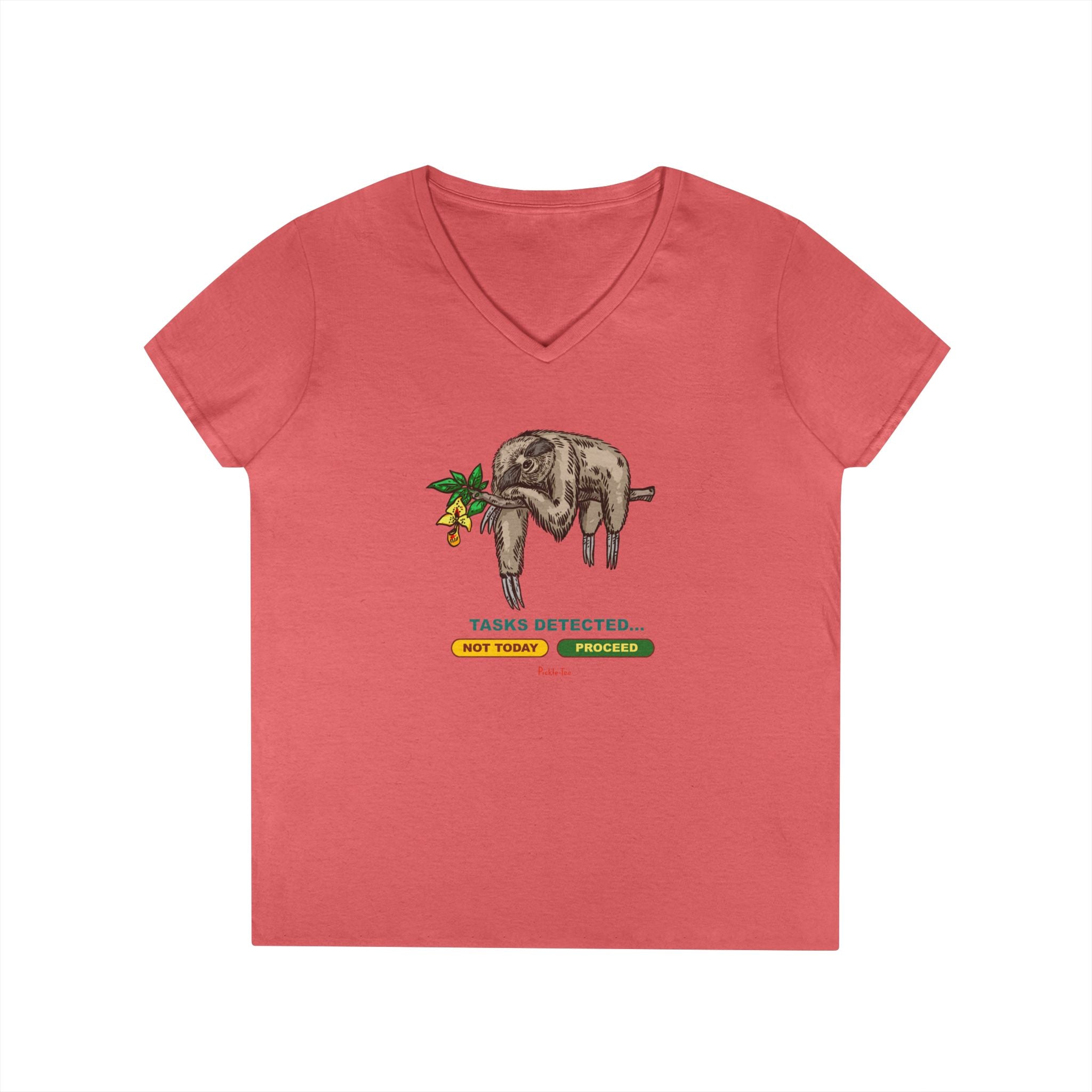 Sloth Tasks Ladies' V-Neck Tee