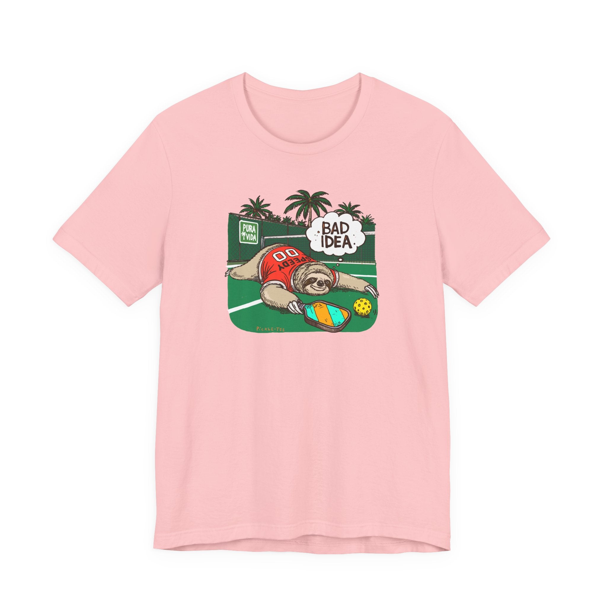 Pickleball Speedy the Sloth, Unisex Crew Neck Tee