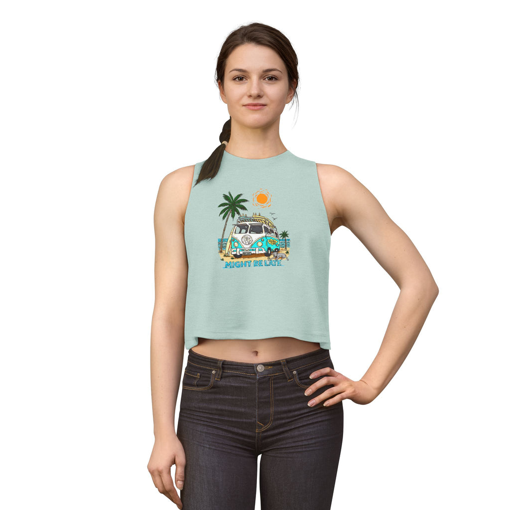 Surfing, Might Be Late Women's Crop Top