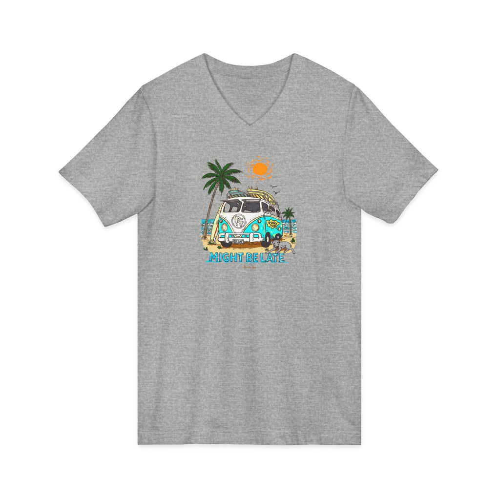 Surfing, Might Be Late, Unisex V-Neck Tee