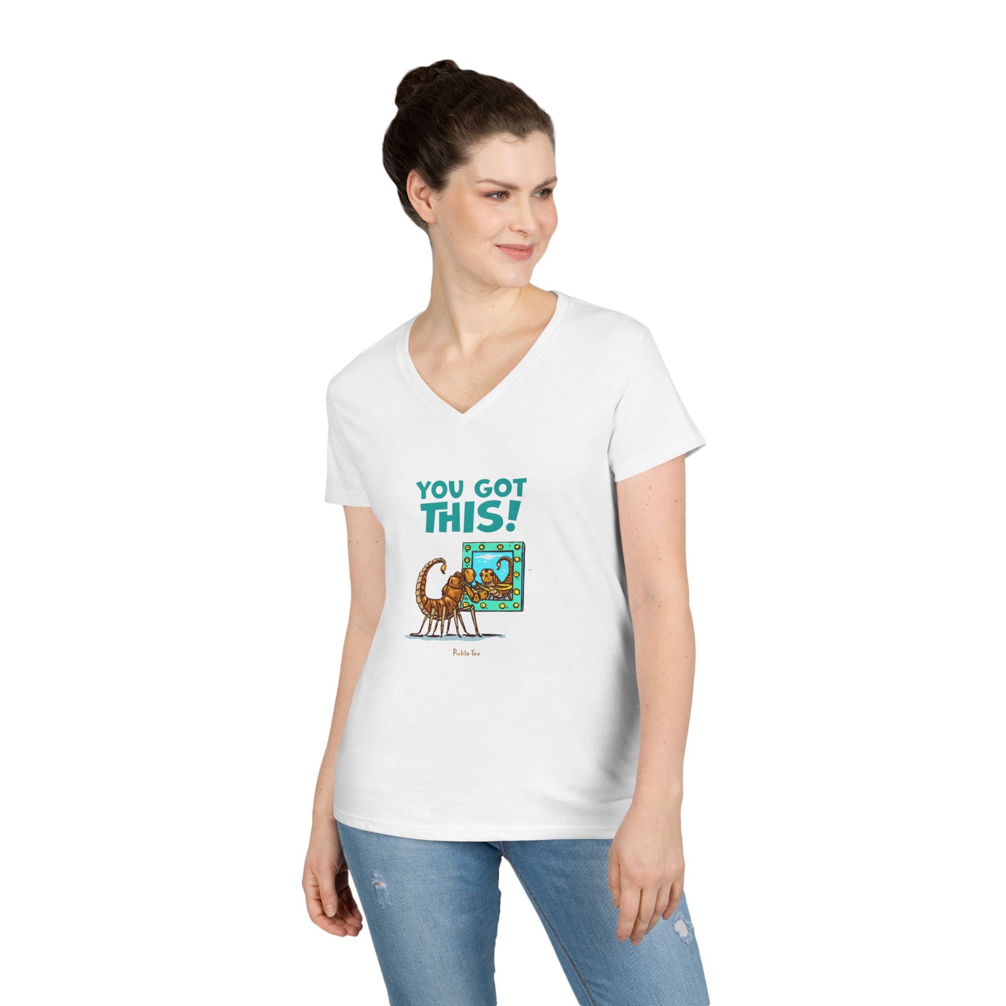 You Got This! Ladies' V-Neck Midweight Tee