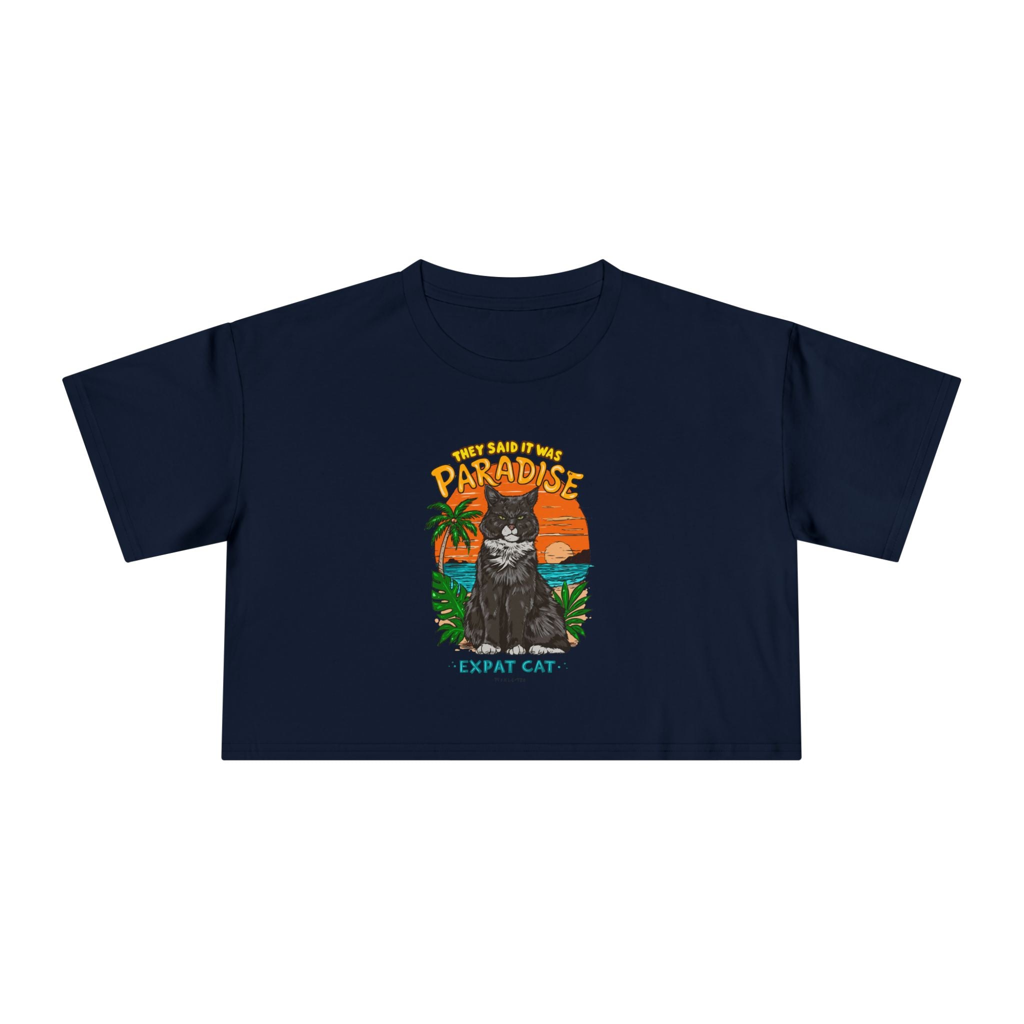 Expat Cat Women's Crop Tee