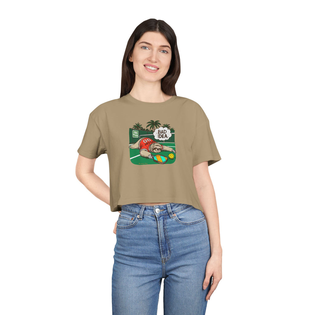 Pickleball Speedy the Sloth Women's Crop Tee