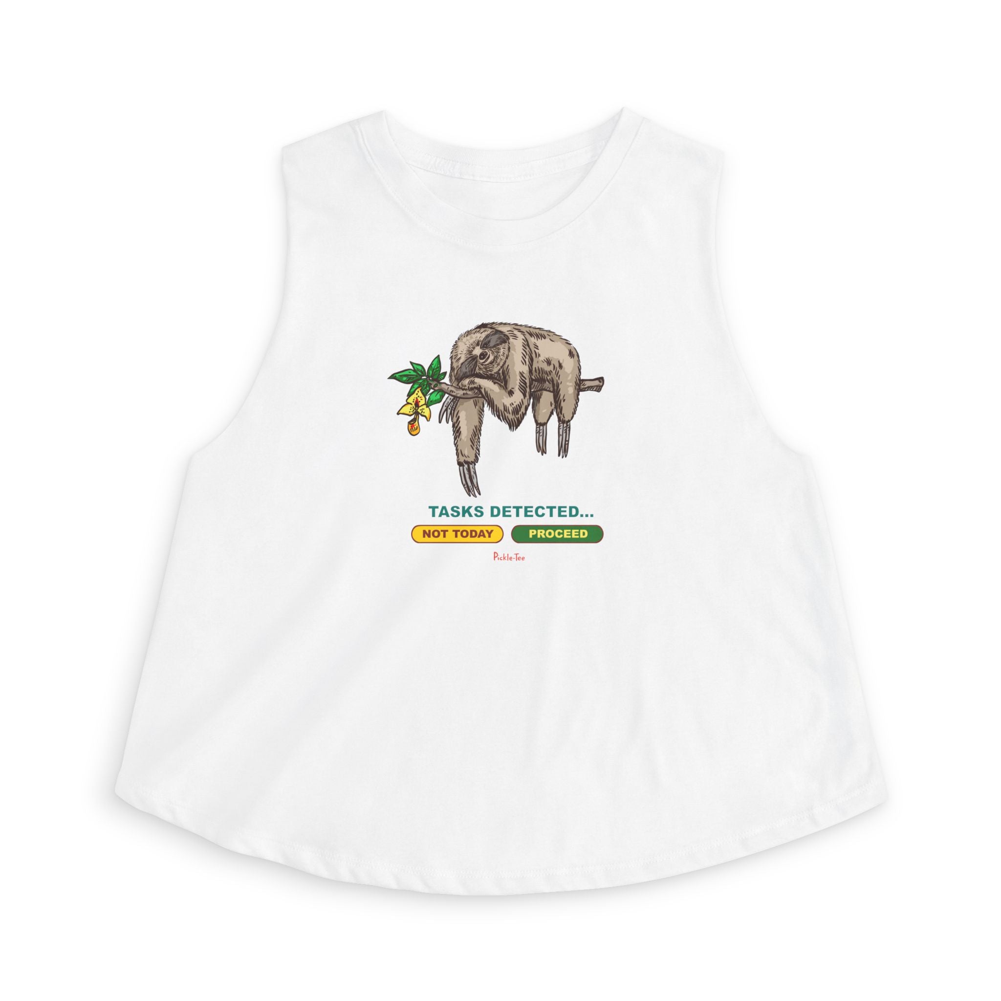 Sloth Tasks Women's Cropped Racerback Tank