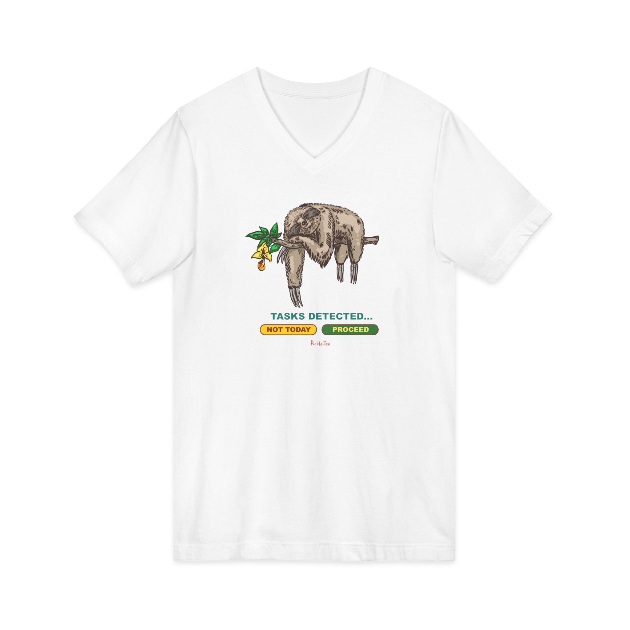 Sloth Tasks Unisex V-Neck Tee