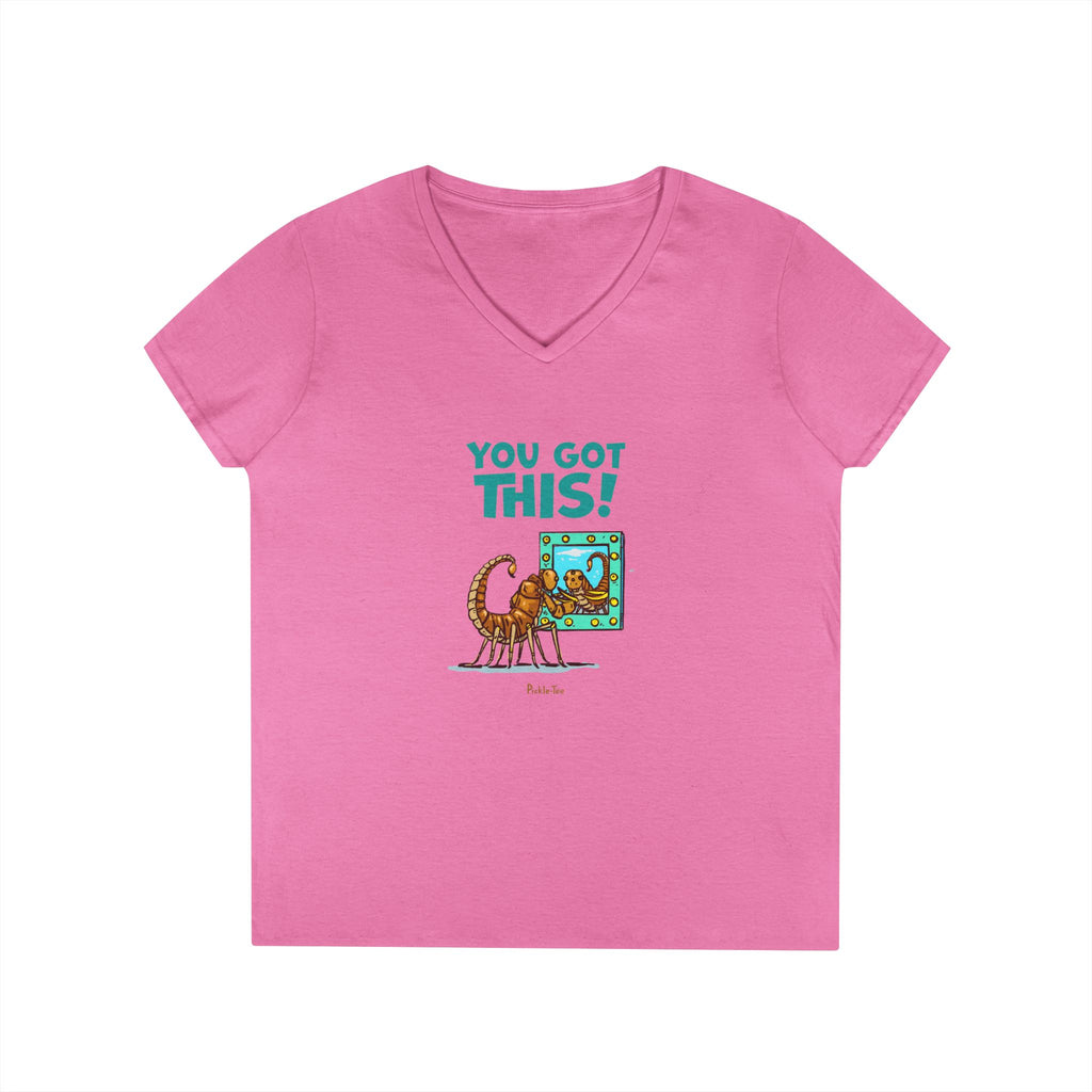 You Got This! Ladies' V-Neck Midweight Tee