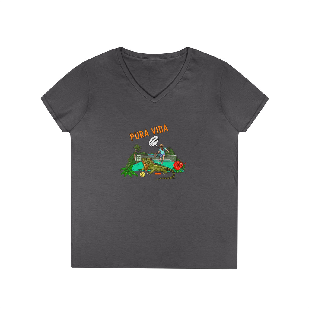 Iguana Pickleball, Ladies' midweight V-Neck T-Shirt