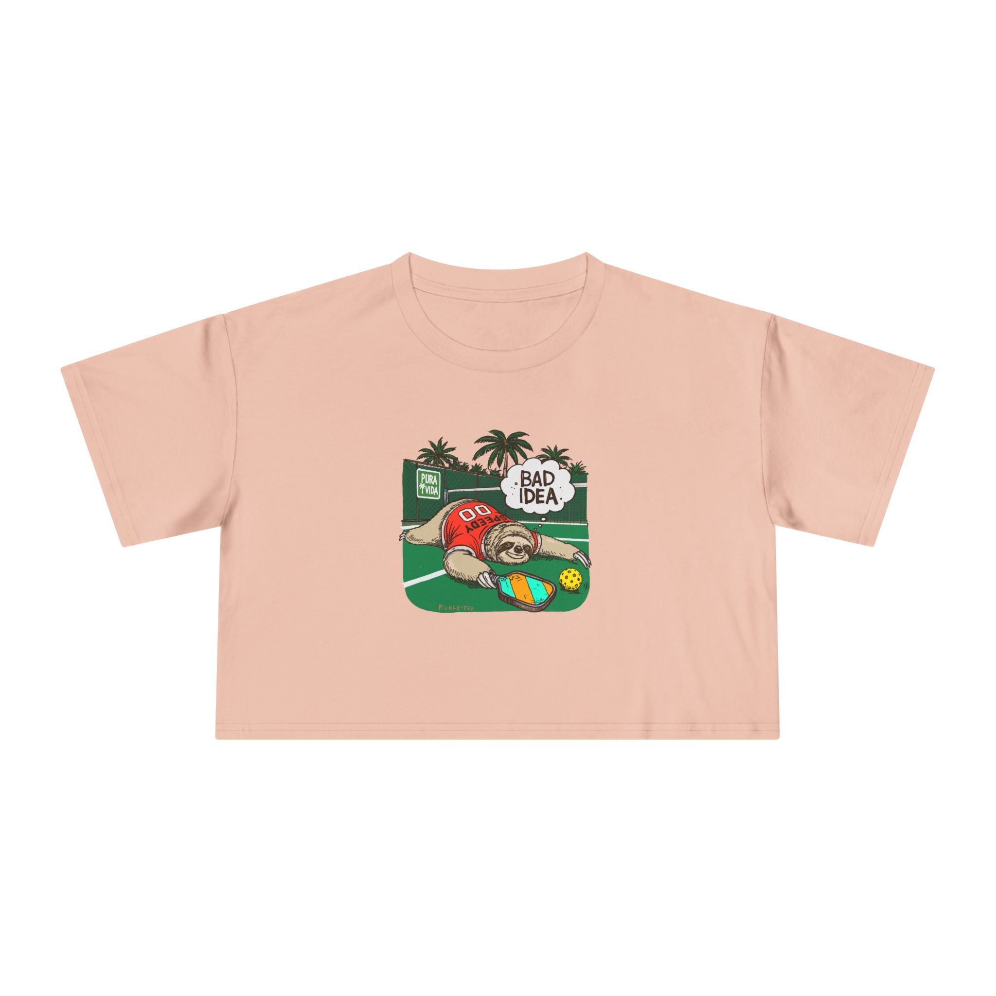 Pickleball Speedy the Sloth Women's Crop Tee