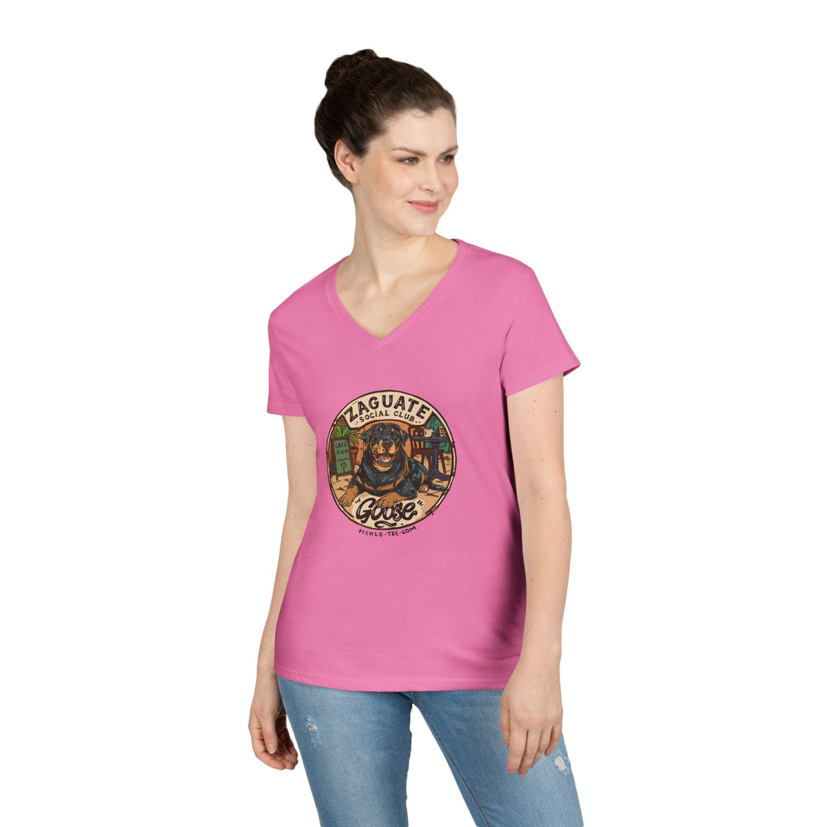 Goose - Zaguate Social Club, Women’s V-Neck Tee