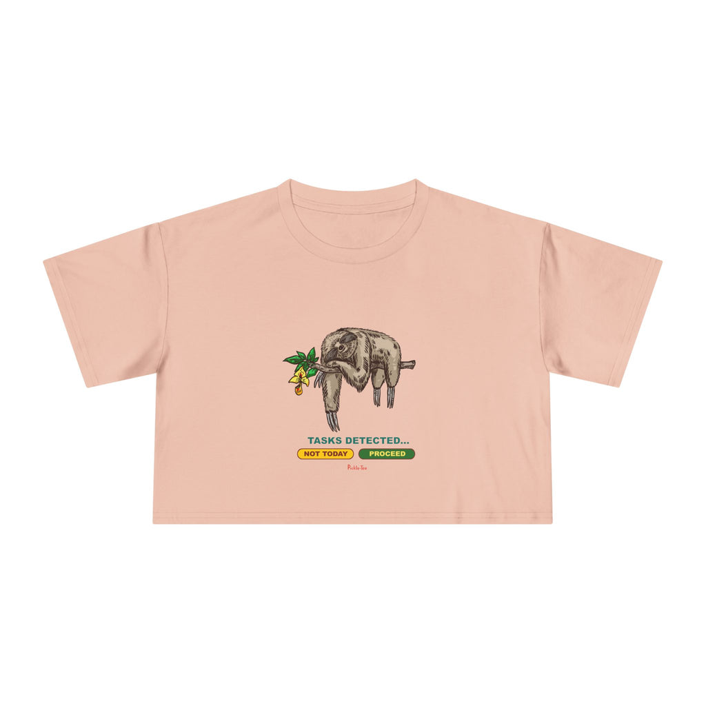 Sloth Tasks Women's Crop Tee
