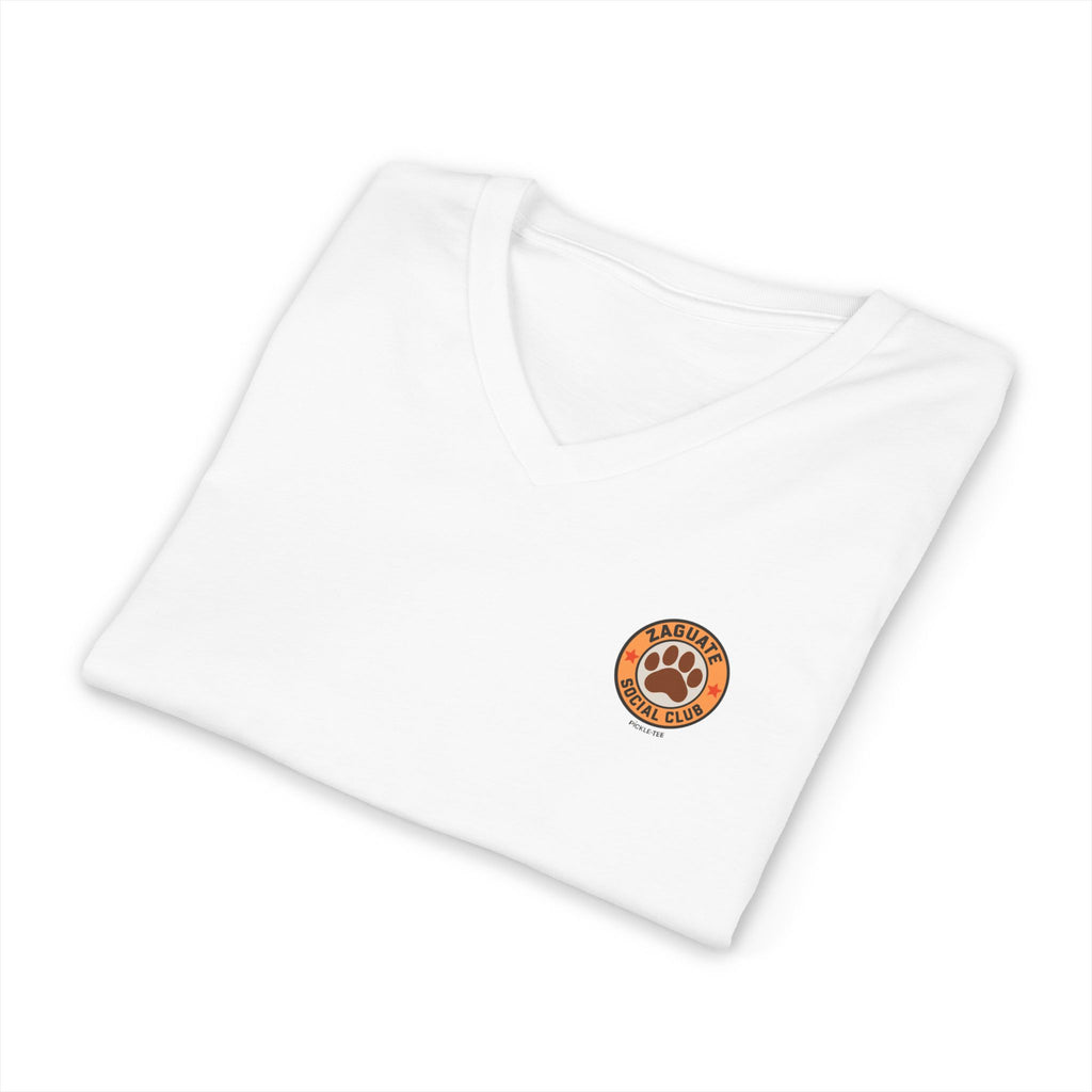 Zaguate Social Club- Goose front logo, Unisex V-Nect Tee