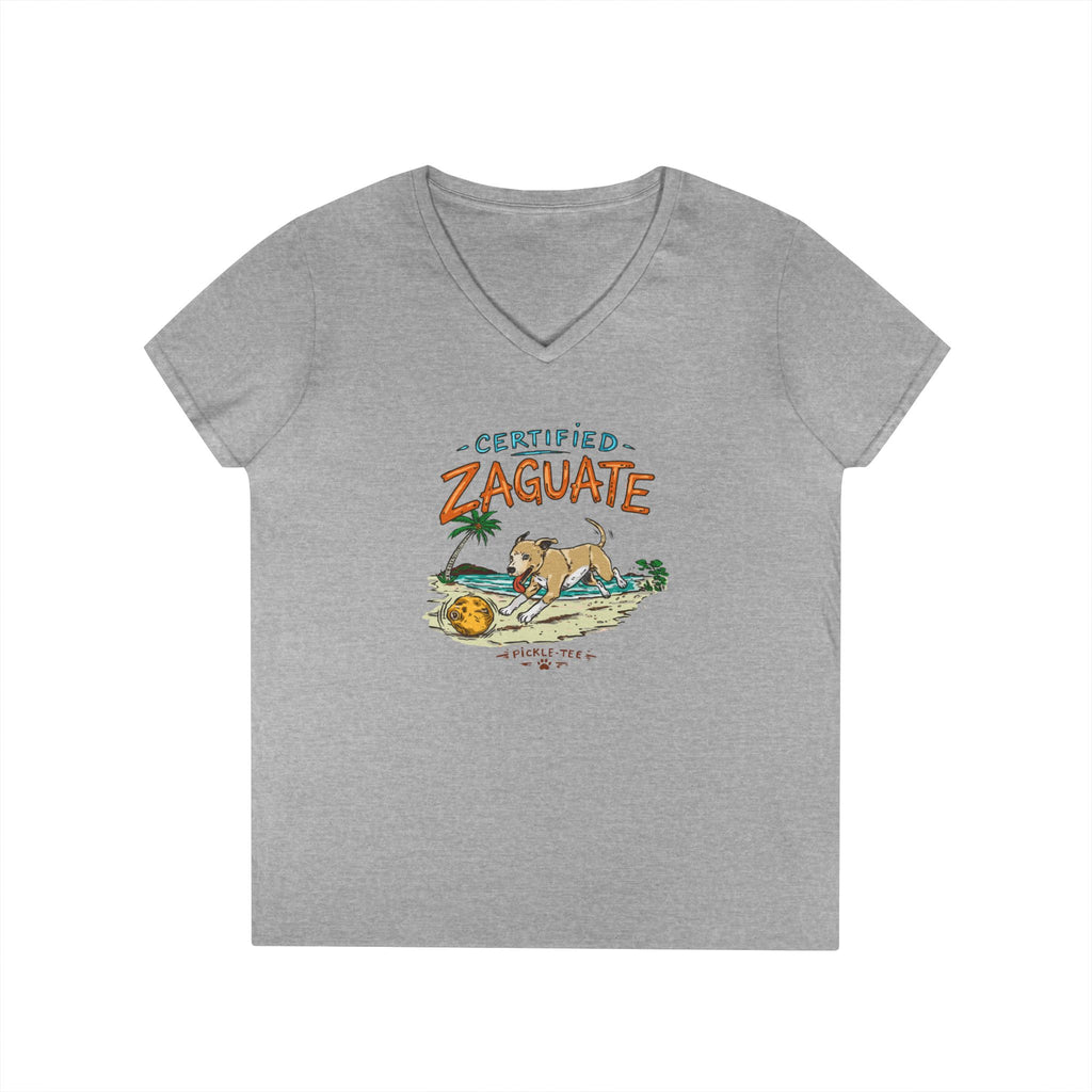 Certified Zaguate, Women’s Semi Fitten Midweight V-Neck Tee