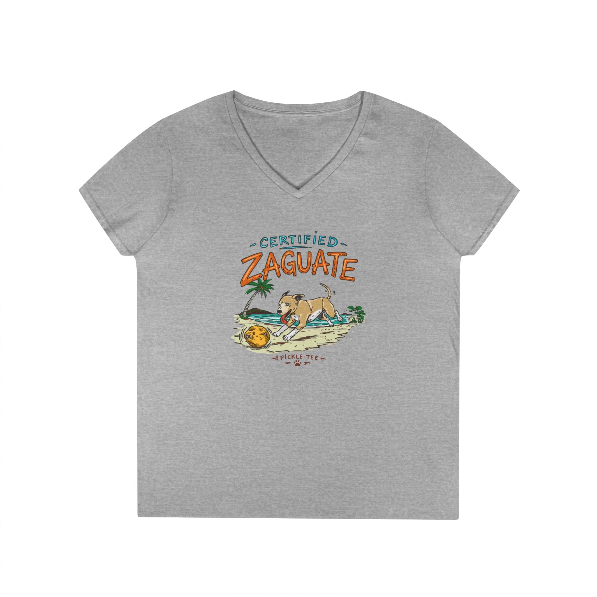 Certified Zaguate, Women’s Semi Fitten Midweight V-Neck Tee